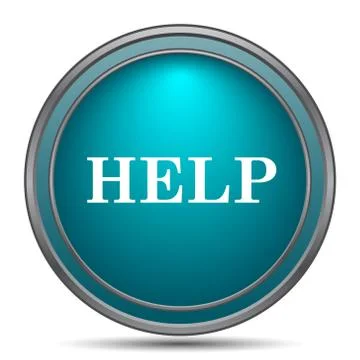 Help icon. Internet button on white background.. Illustrazione stock