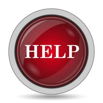 Help icon. Internet button on white background.. Stock Illustration
