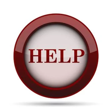 Help icon. Internet button on white background. . Illustrazione stock