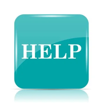 Help icon. Internet button on white background.. Illustrazione stock