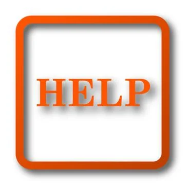 Help icon. Internet button on white background.. Illustrazione stock