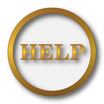 Help icon. Internet button on white background.. Illustrazione stock