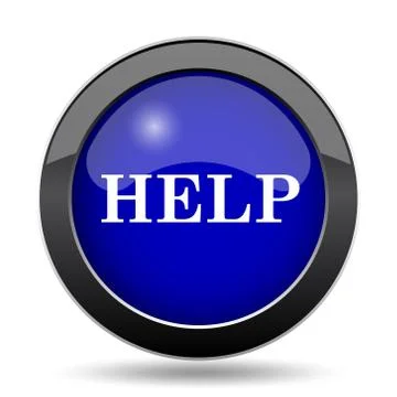 Help icon. Internet button on white background.. Stock Illustration