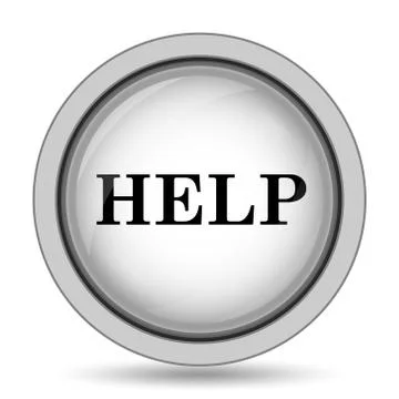 Help icon. Internet button on white background.. Stock Illustration