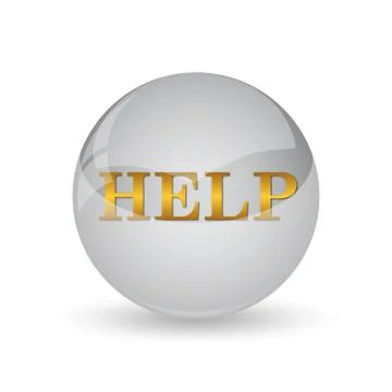Help icon. Internet button on white background. . Stock Illustration