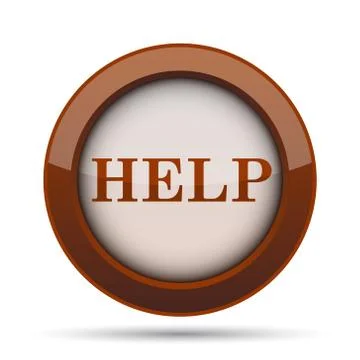 Help icon. Internet button on white background. . Illustrazione stock