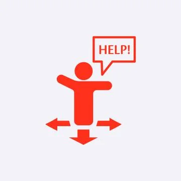 Help icon stock vector illustration flat design Stock Illustration