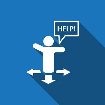 Help icon stock vector illustration flat design Stock Illustration