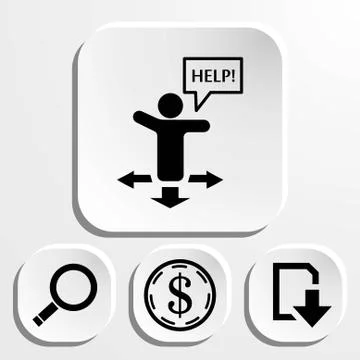 Help icon stock vector illustration flat design 스톡 일러스트