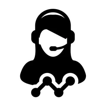 Help icon vector female data support customer service person profile avatar Illustrazione stock