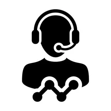Help icon vector male data support customer service person profile avatar Illustrazione stock