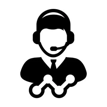 Help icon vector male data support customer service person profile avatar Stock Illustration