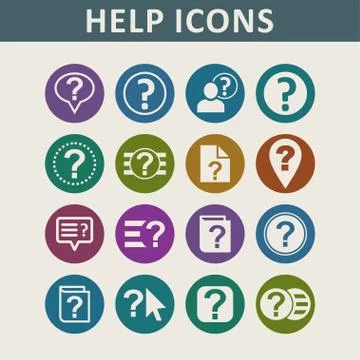 Help icons Stock Illustration