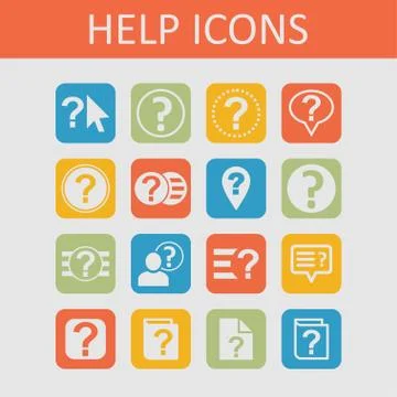 Help icons Stock Illustration