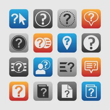 Help icons Illustrazione stock