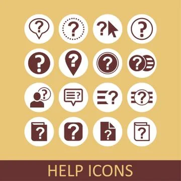 Help icons Stock Illustration