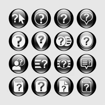 Help icons Stock Illustration