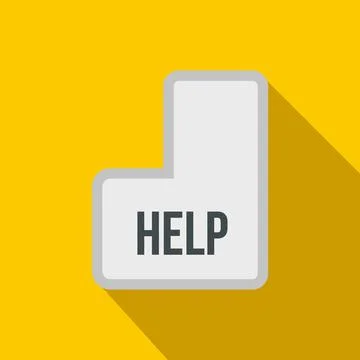 Help key icon, flat style Stockillustratie