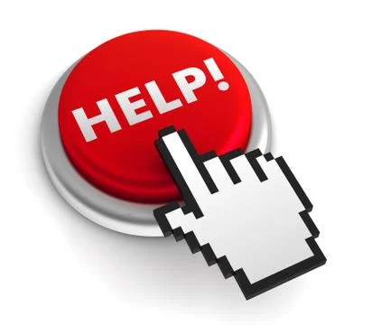 Help keyboard concept 3d illustration Stock Illustration