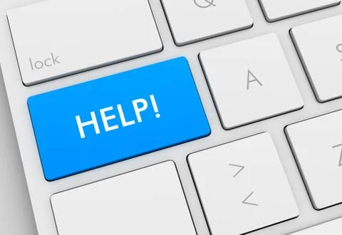 Help keyboard concept illustration Stock Illustration
