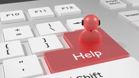 Help keyboard Stock Illustration