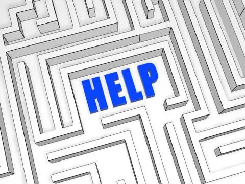Help in labyrinth Illustrazione stock