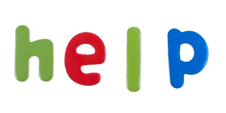 Help letters isolated Stock Photos