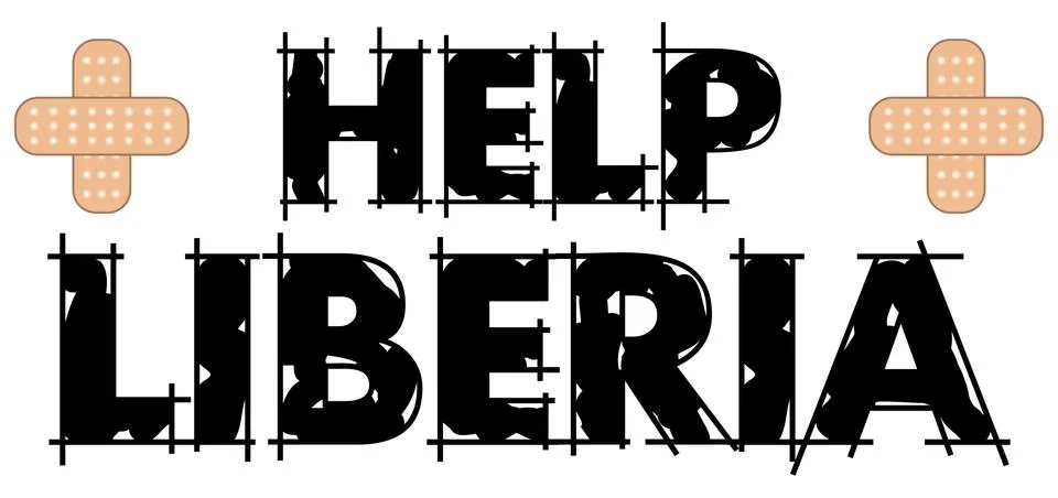 Help Liberia Text 4 Stock Illustration