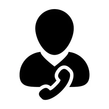 Help Line icon vector male user person profile avatar with phone symbol Stock Illustration
