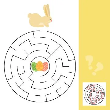 Help little bunny find path to Easter egg. Labyrinth. Maze game for kid Stock Illustration