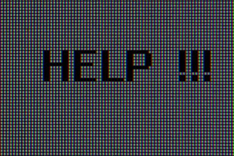 HELP !!!, macro pixels Stock Photos