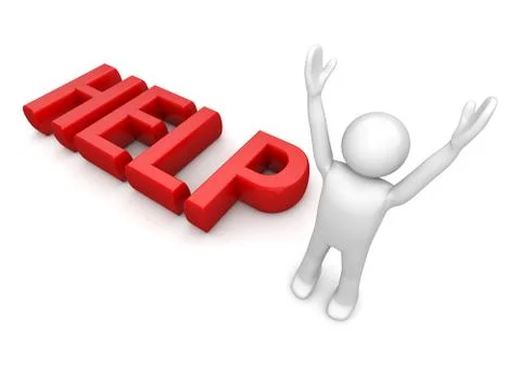 Help me! (3d characters isolated on white background series) Stock Illustration