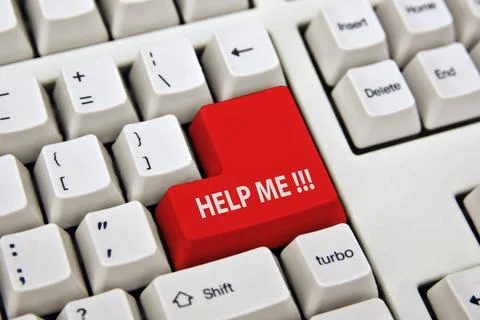 Help me keyboard help me on big red key of keyboard Copyright: xZoonar.com... Stock Photos