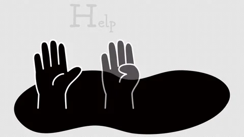 Help Me, simple animation of hand sign illustration Stock Footage 234507803