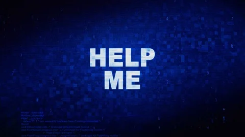 Help Me Text Digital Noise Twitch Glitch Distortion Effect Error Animation. Stock Footage 106732669