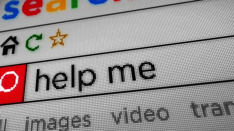 Help me text typing on browser screen Stock Footage 333582344
