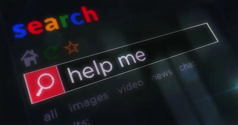 Help me text typing on browser screen Stock Footage 333582488