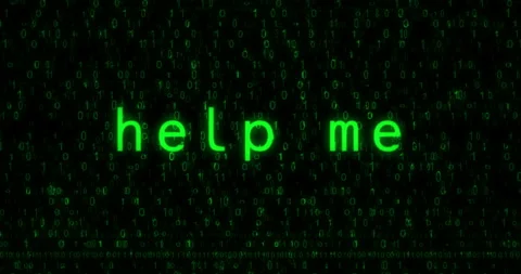 Help me text typing on display screen Stock Footage 333582378