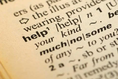 Help meaning in dictionary Stock Photos