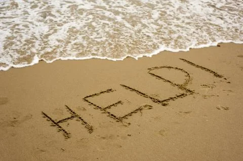 "help" message on a beach Stock Photos
