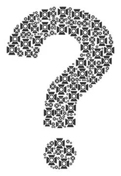 Help Mosaic of Searchlight Icons Stock Illustration