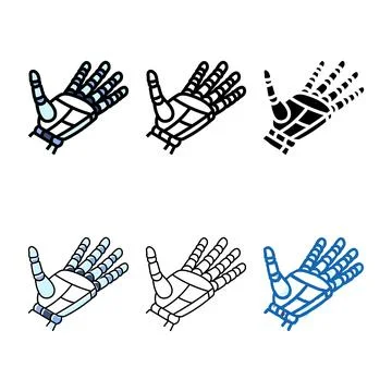 Help multipack robot hand gesture color icon vector Stock Illustration