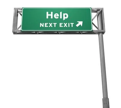 Help - Next Exit Sign (Isolated Version) Ilustração Stock