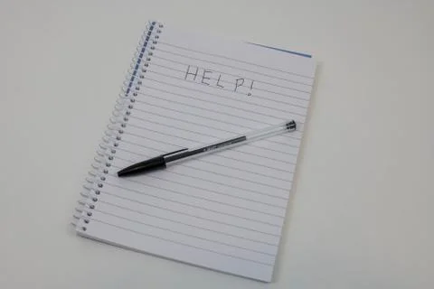 HELP on Notepad Stock Photos