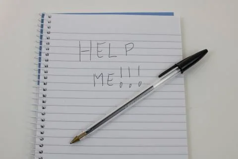 HELP on Notepad Stock Photos