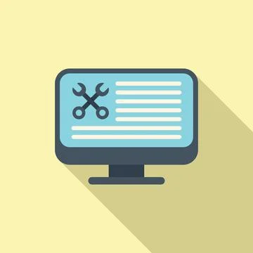 Help online document icon flat vector. Data support Stock Illustration
