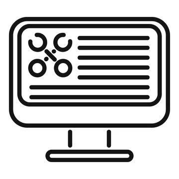 Help online document icon outline vector. Data support Illustrazione stock