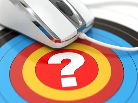 Help online. question in center of  target and mouse. Stock Illustration