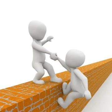 Help over wall Stock Illustration
