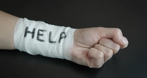 Help for pained hand. Stock Footage 164017314